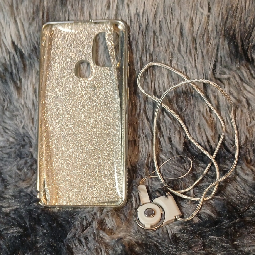 Silver Phone Case with Hard Shell Design and Camera Cut-Out